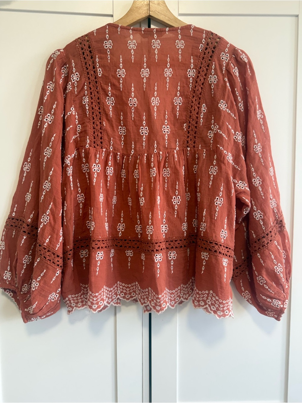 American Eagle Boho Peasant Blouse Small Lace Detail - Picture 3 of 5